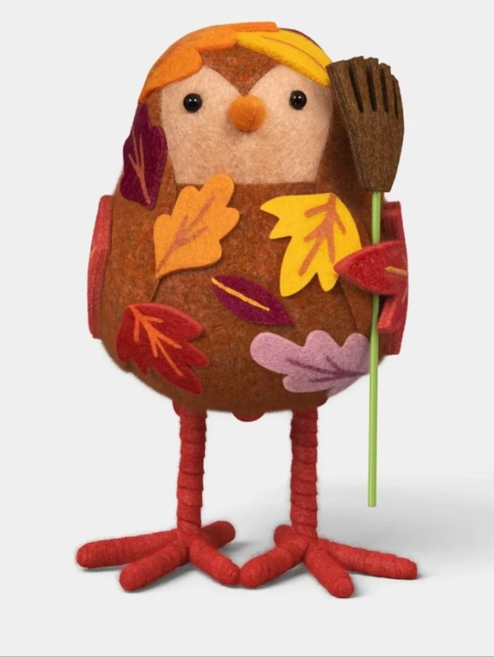 Featherly Friends 'Raker' Halloween Harvest Raking Leaves Fabric Bird Decor 2026